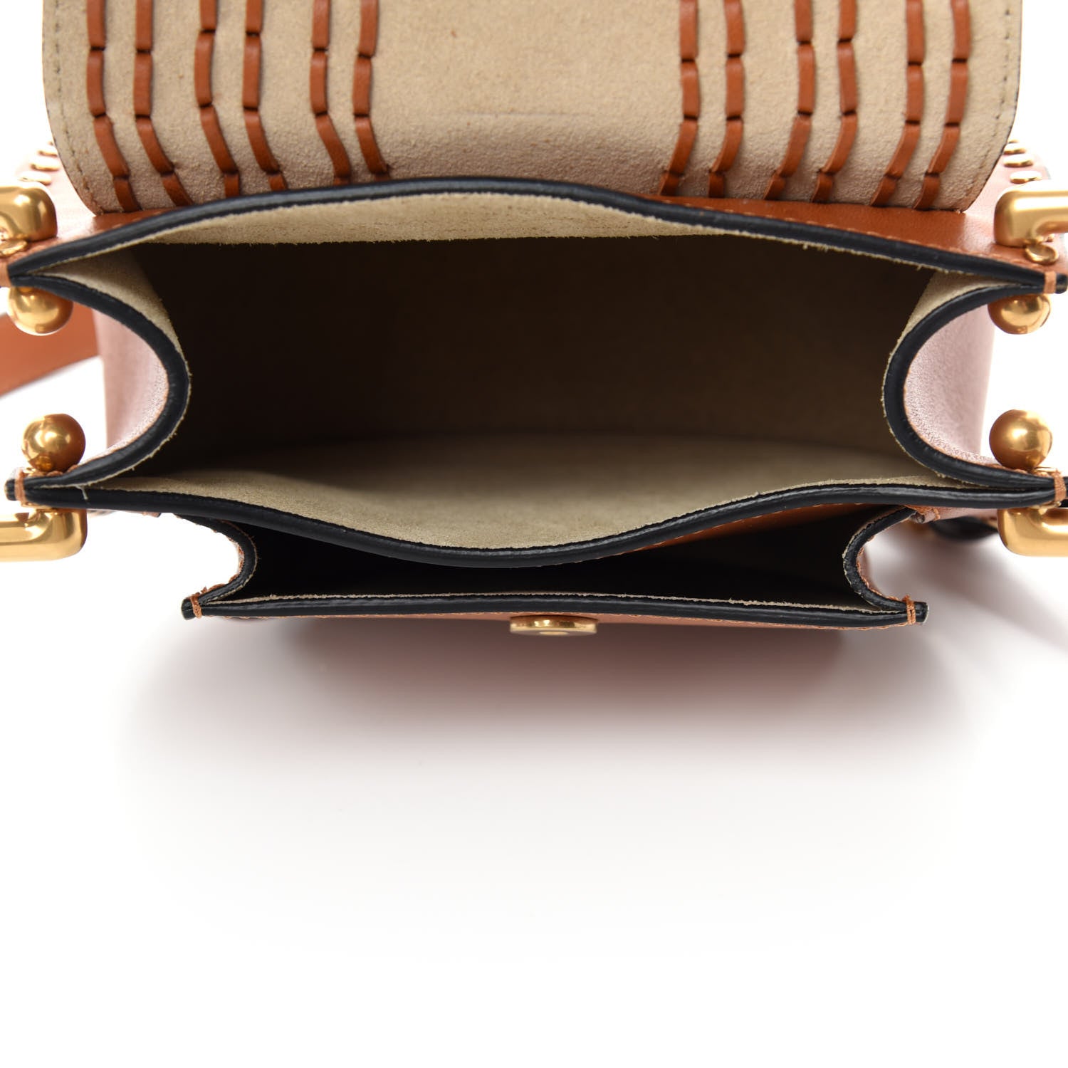 Chloe Calfskin Braided Mini Hudson Shoulder Bag Caramel 5 of 9