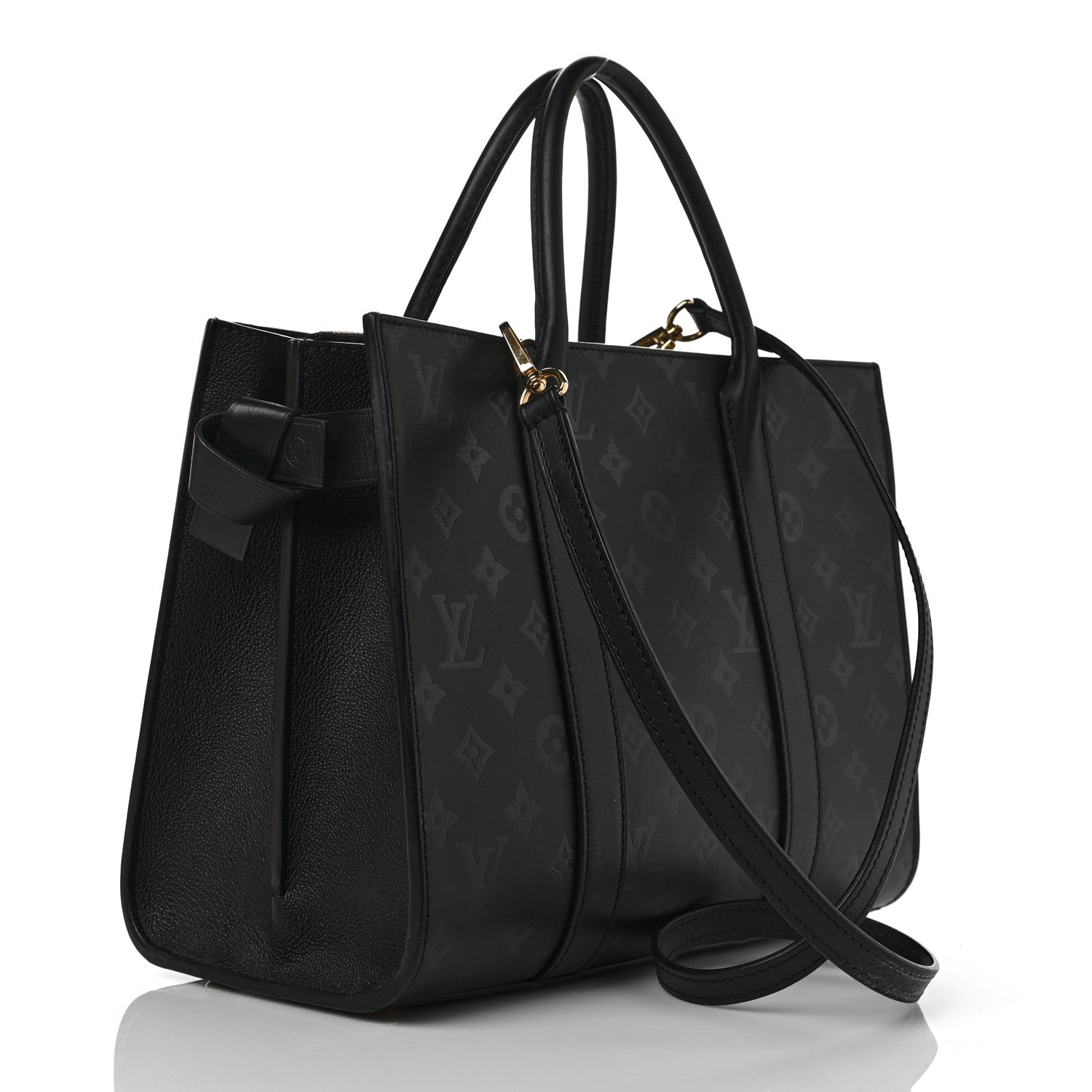 Louis Vuitton Monogram Cuir Plume Very Tote MM Black 3 of 8