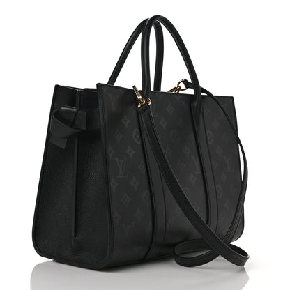 Louis Vuitton Monogram Cuir Plume Very Tote MM Black 3 of 8