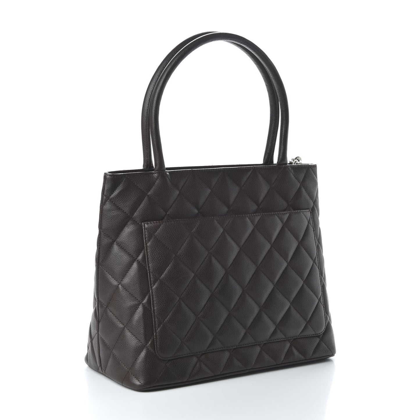 Caviar Quilted Medallion Tote Dark Brown
