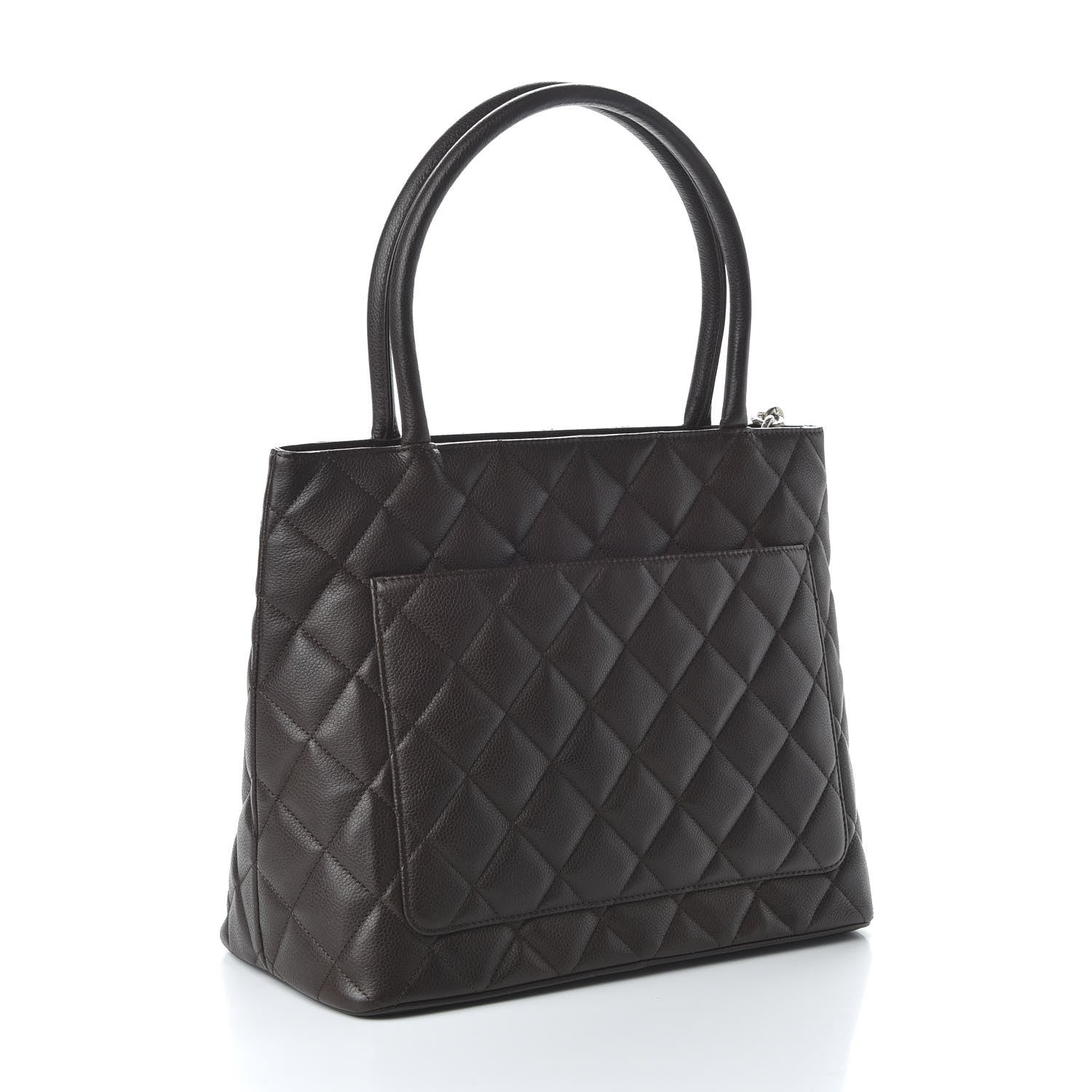 Chanel Caviar Quilted Medallion Tote Dark Brown 3 of 10