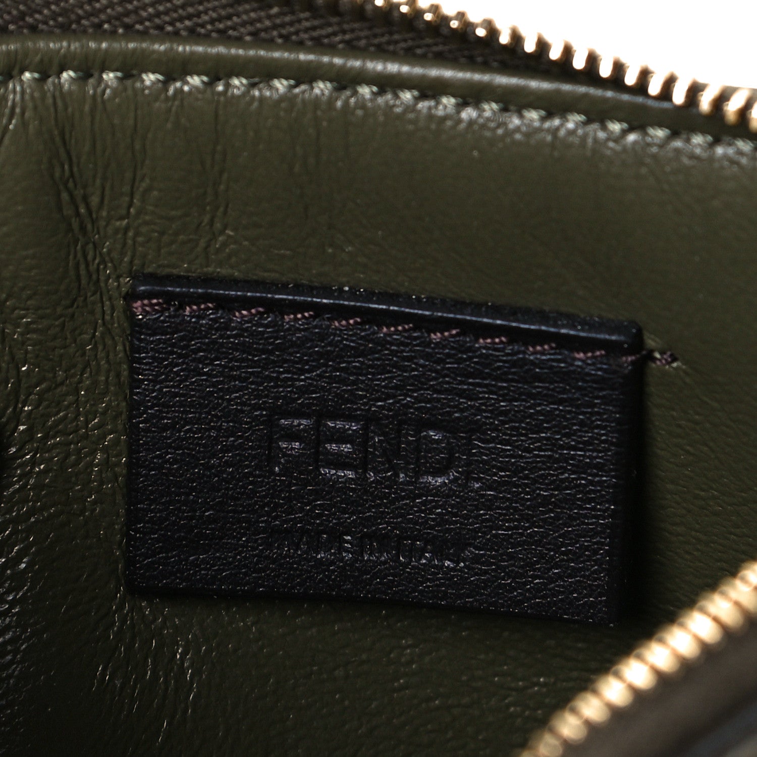 Fendi Cuoio Romano Vitello Grace Key Case Pouch Wood Avocado 6 of 8