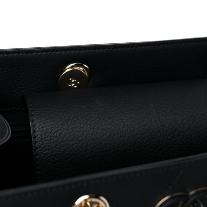 Chanel Bullskin Stitched Medium Shopping Bag Black 10 of 11