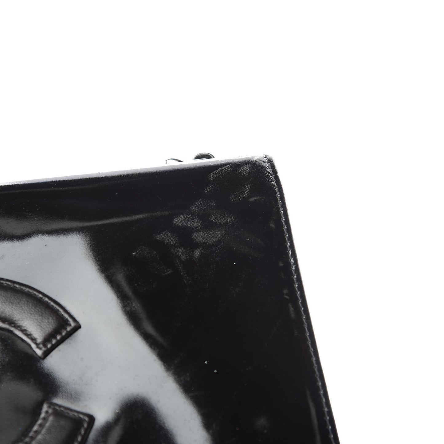 Vinyl CC Flap Bag Black