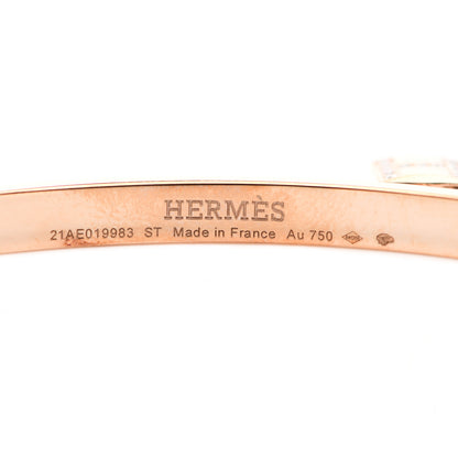 Hermes 18K Rose Gold Diamond Pave Kelly Clochette Cuff Bracelet ST 4 of 5