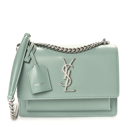 Saint Laurent Calfskin Small Monogram Sunset Vert Opaline 1 of 8