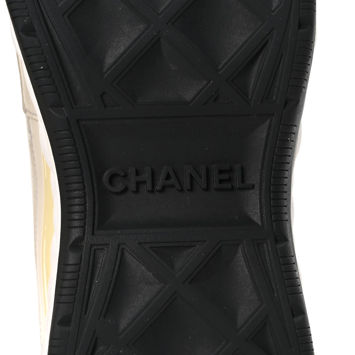 Velvet Calfskin Mixed Fibers CC Sneakers 39.5 Ivory Black