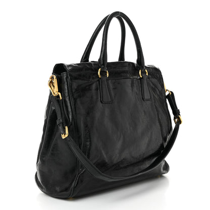 Prada Glace Calf Tote Black 3 of 12