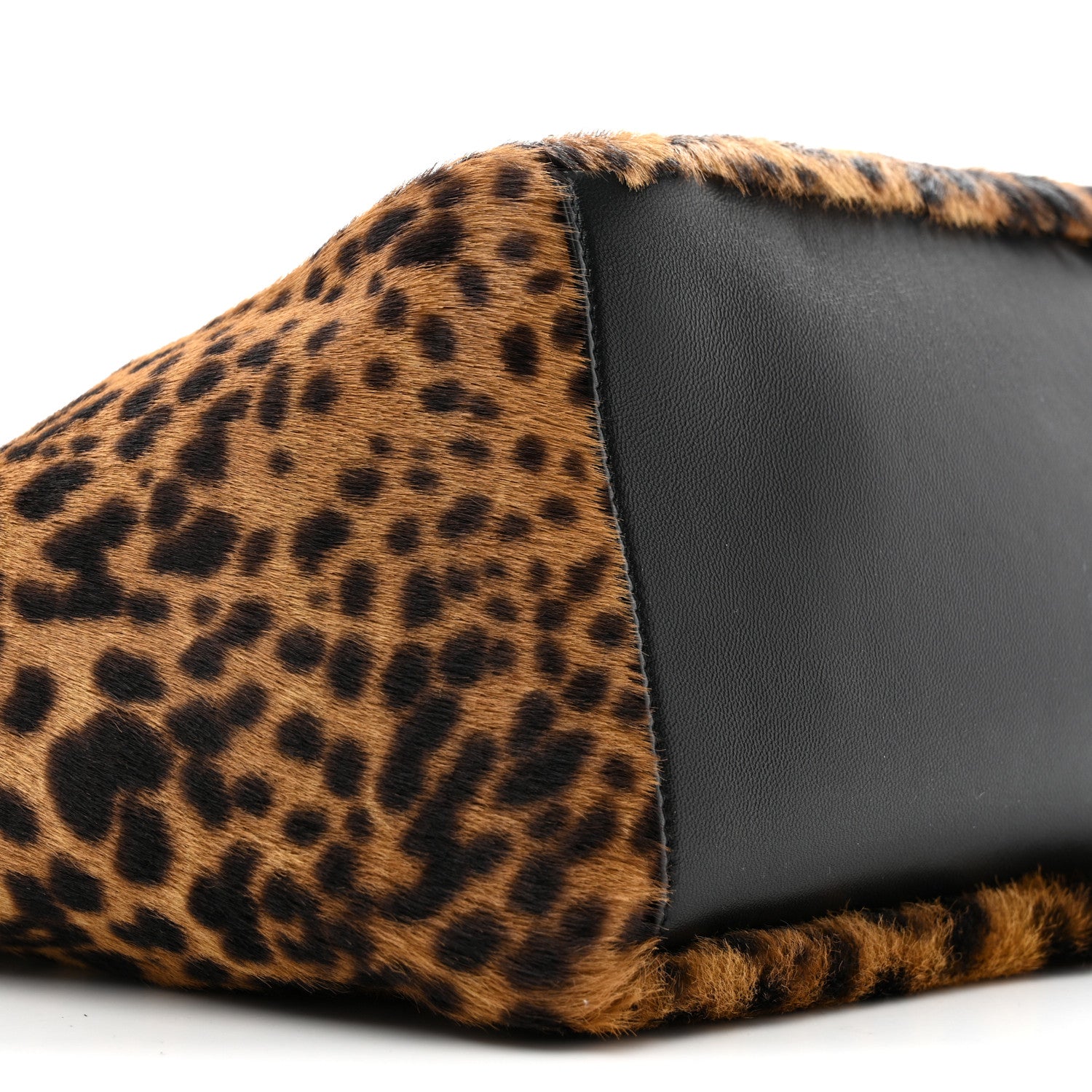 Saint Laurent Pony Hair Nappa Leopard Print Le 5 A 7 Bea Tote Earth Black 9 of 12