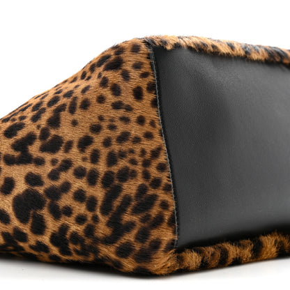 Saint Laurent Pony Hair Nappa Leopard Print Le 5 A 7 Bea Tote Earth Black 9 of 12