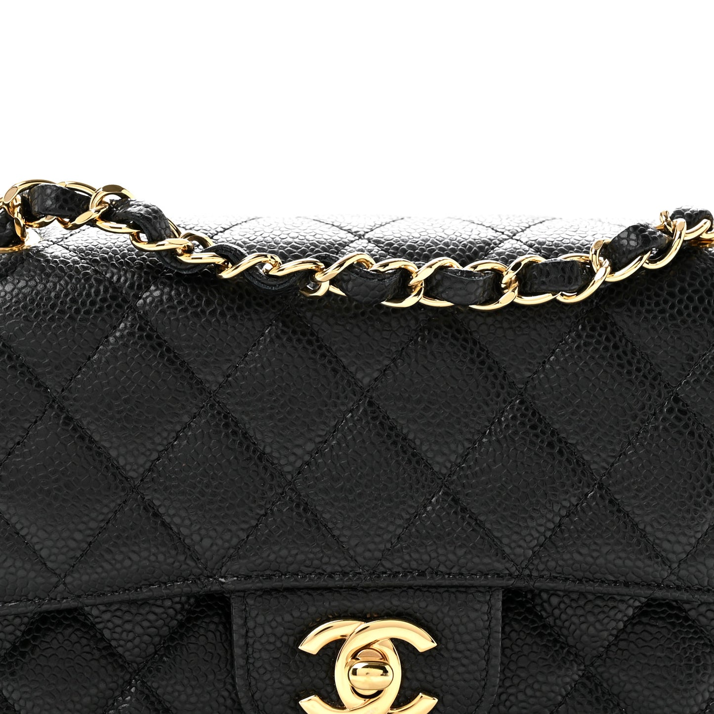 Caviar Quilted Small Double Flap Black