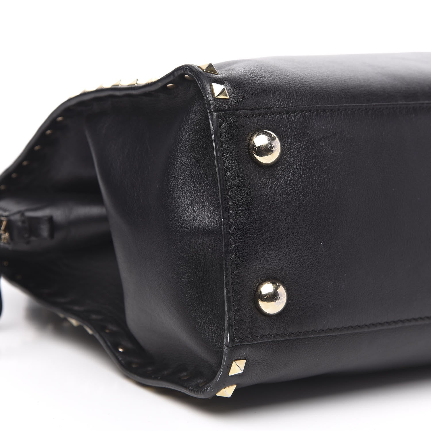 Valentino Garavani Vitello Rockstud Dome Shopper Black 7 of 16