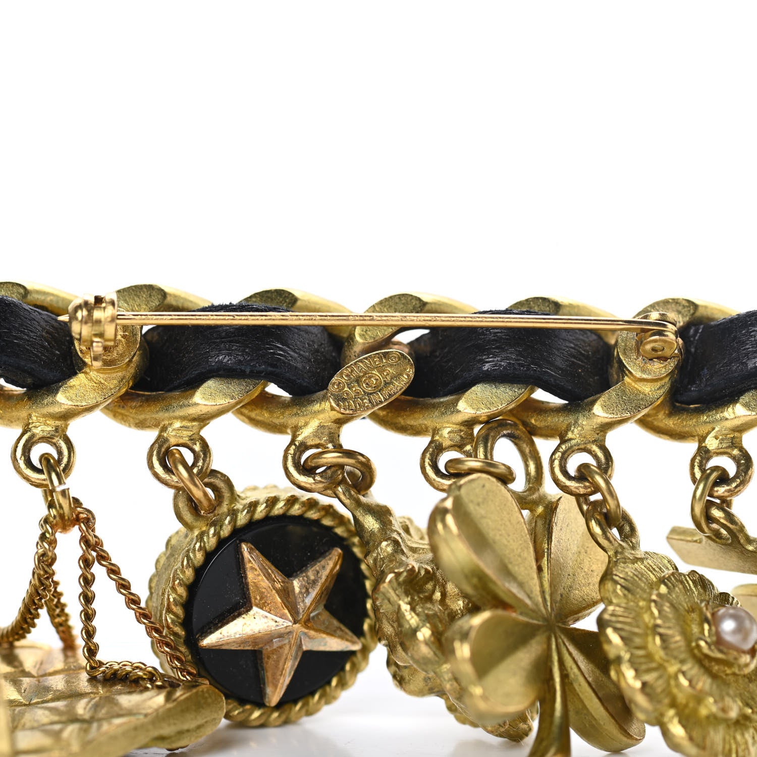 Chanel Lambskin Charms Brooch Black Gold 4 of 4