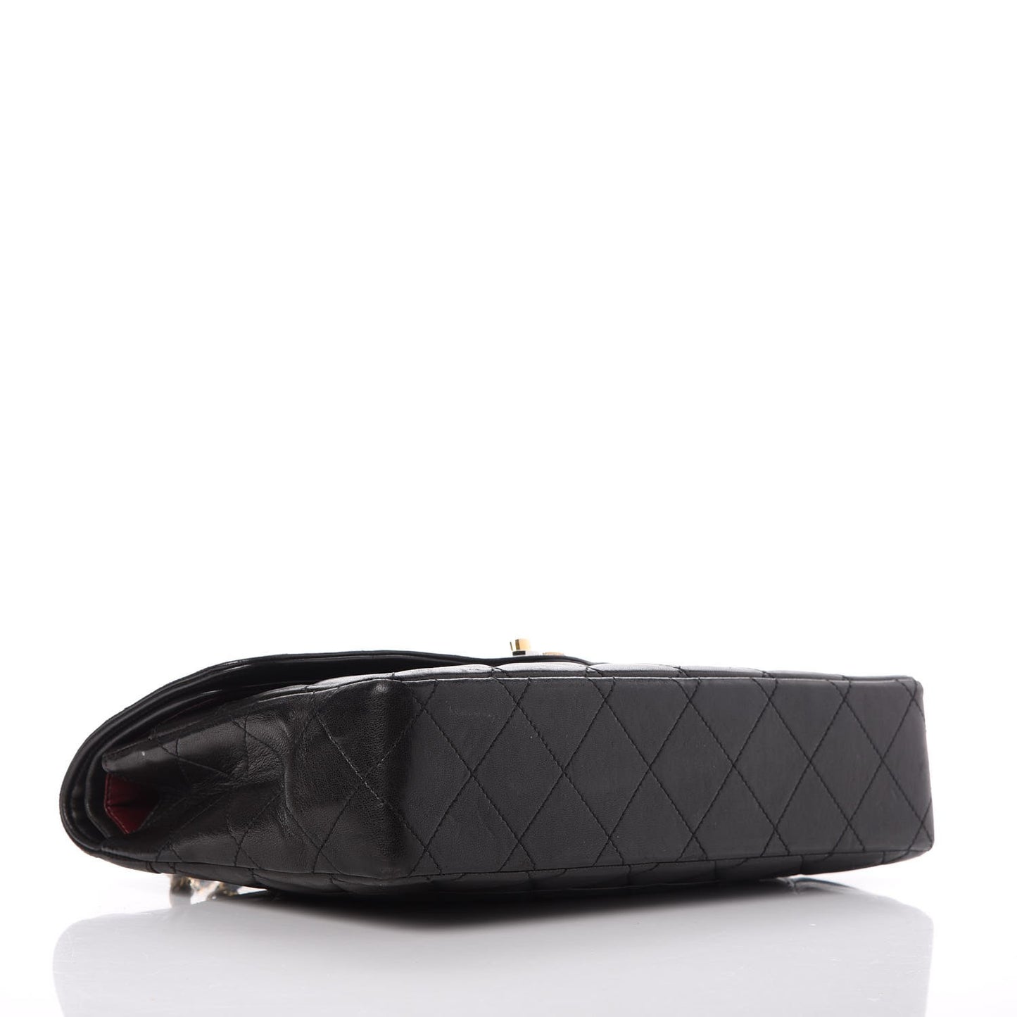 Lambskin Quilted Medium Double Flap Black