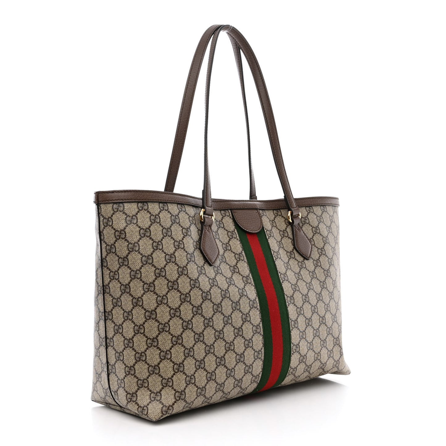 GG Supreme Monogram Medium Ophidia Shopping Tote Brown