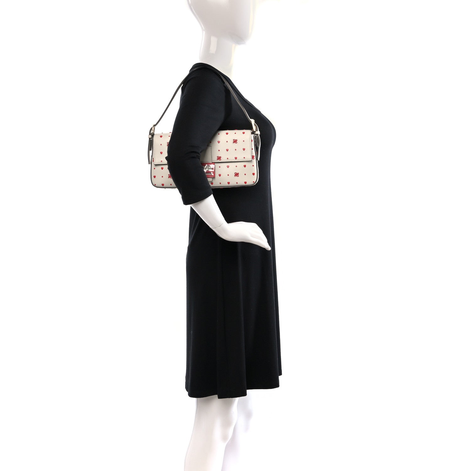 Fendi Vitello Burro Chinese Valentines Day Karligraphy Embroidered Baguette 1997 Pana Rosso Cardinale 2 of 9