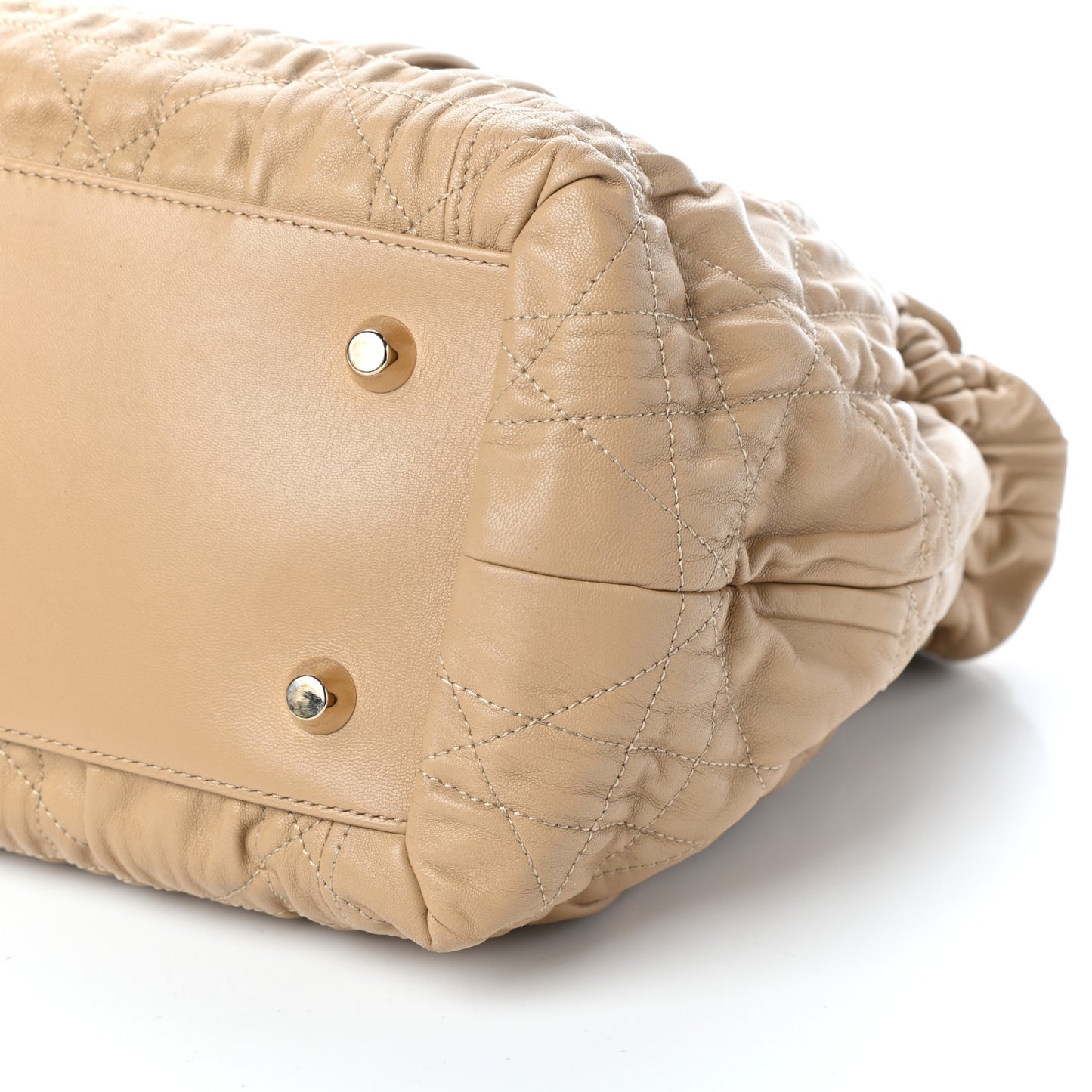 Gaufre Lambskin Cannage Delices Tote Beige
