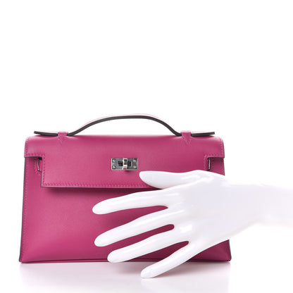 Hermes Swift Kelly Pochette Clutch Rose Pourpre 2 of 24