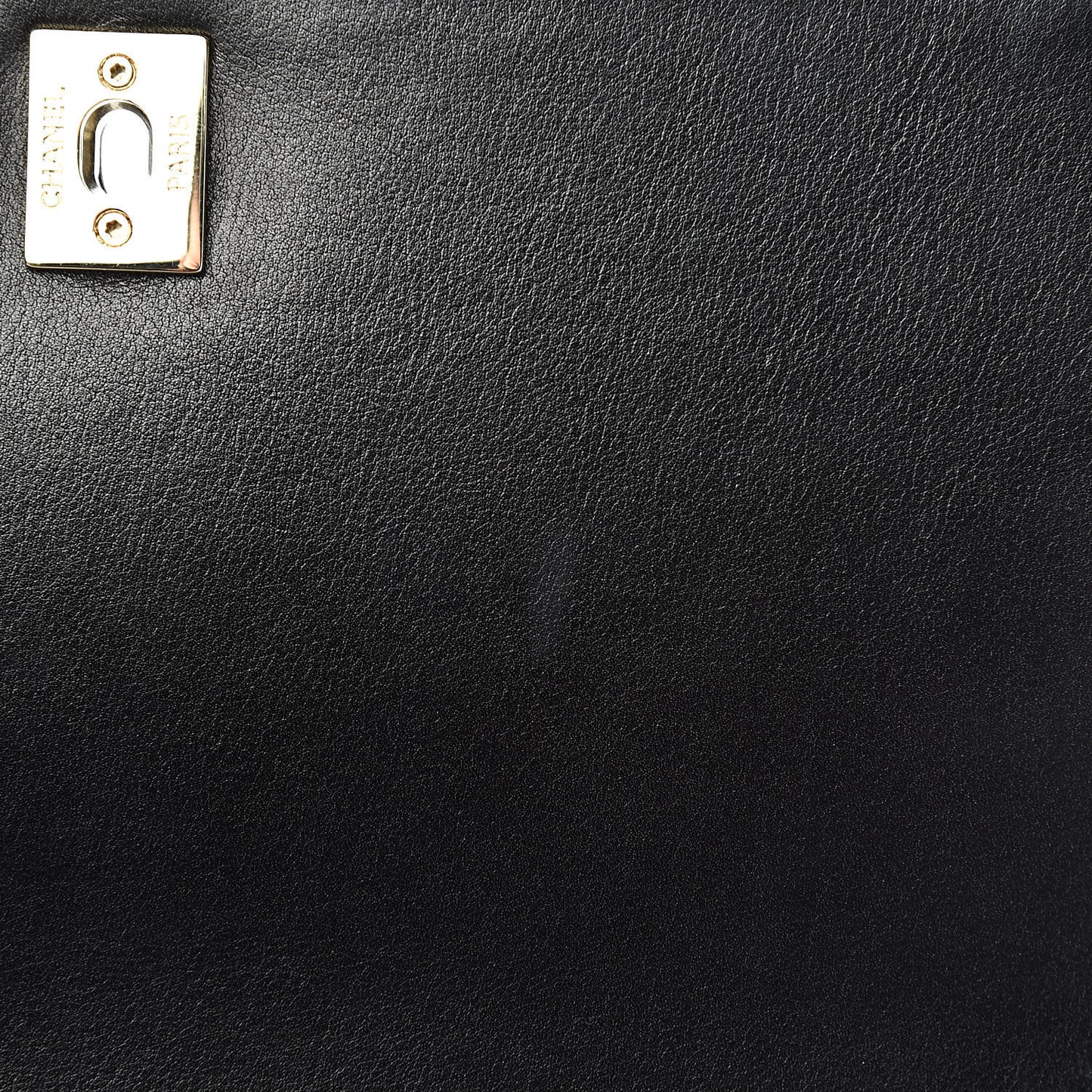 Calfskin Stitched Medium Covered CC Flap Bag Black