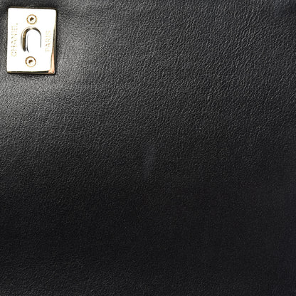 Chanel Calfskin Stitched Medium Covered CC Flap Bag Black 10 of 15