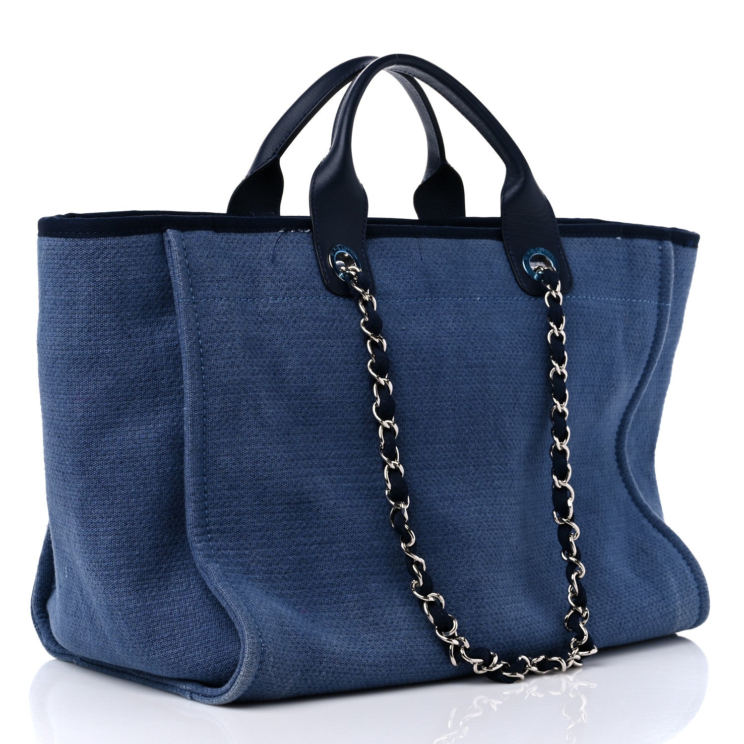 Chanel Canvas Medium Deauville Tote Blue 3 of 13