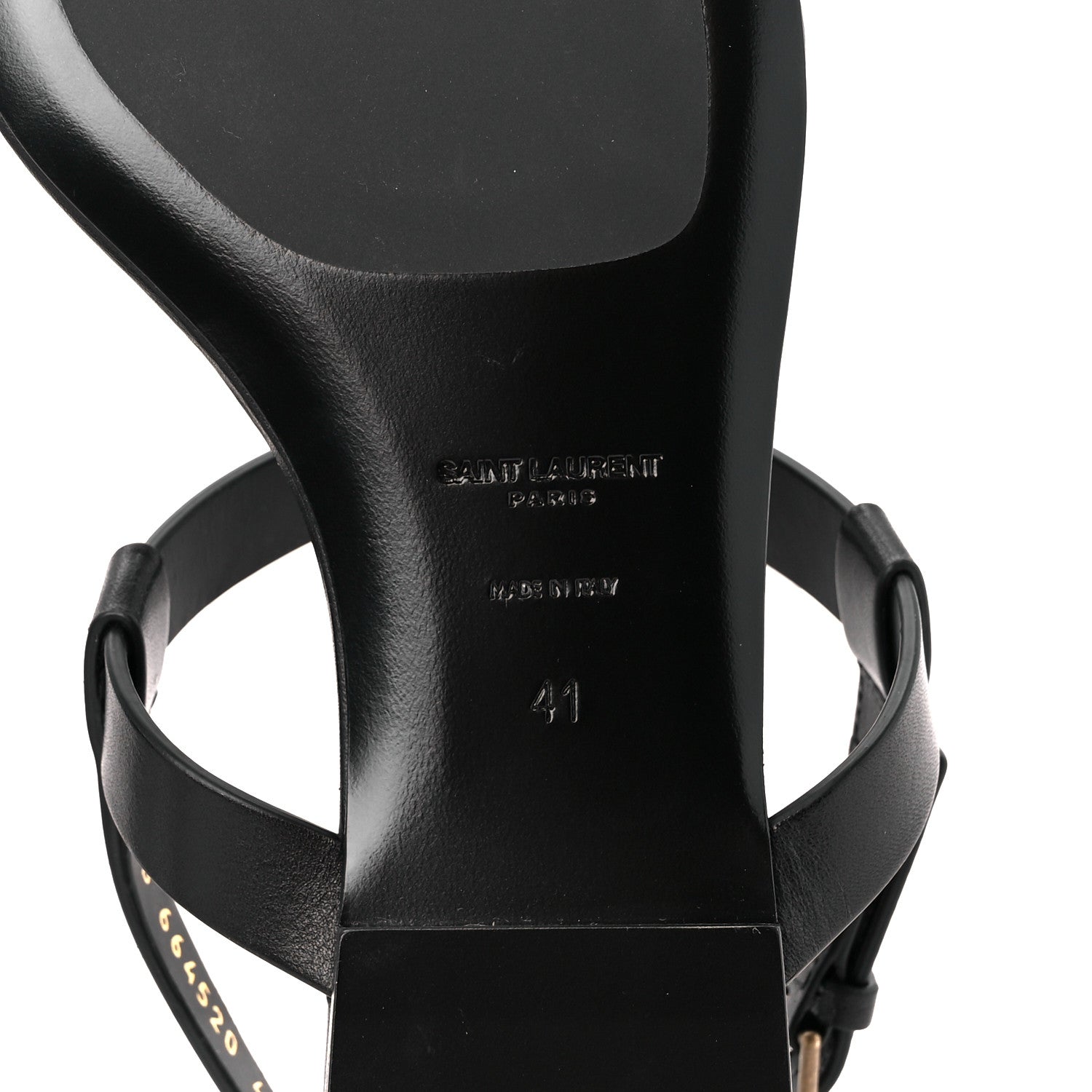 Saint Laurent Calfskin Cassandra Monogram Sandals 41 Black 6 of 9
