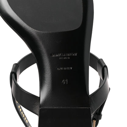 Saint Laurent Calfskin Cassandra Monogram Sandals 41 Black 6 of 9