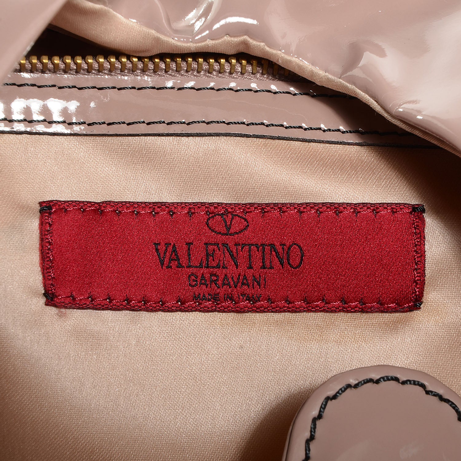 Valentino Garavani Patent Lacca 360 Bow Hobo Blush 6 of 8