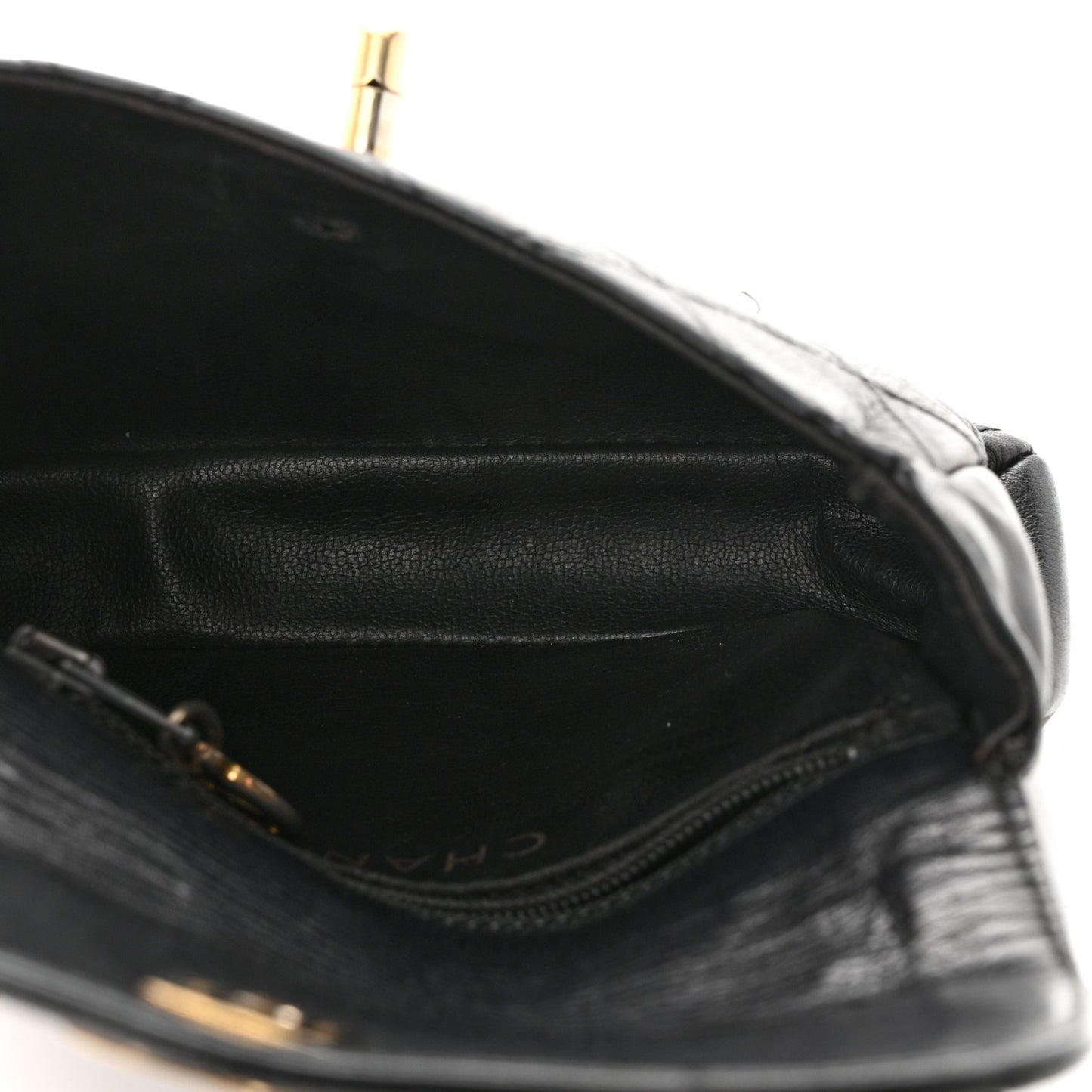 Calfskin Quilted Flap Waist Belt Bag Black