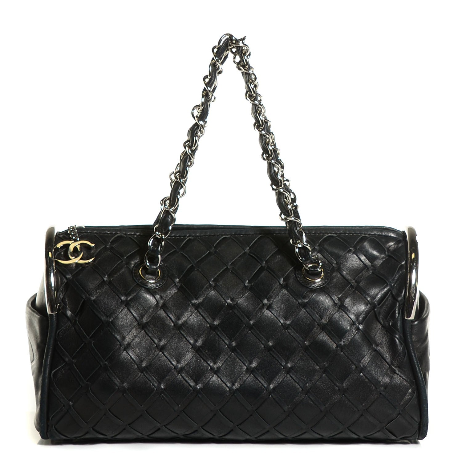 Chanel Lambskin Woven Medium Ultimate Soft Sombrero Bag Black 1 of 7