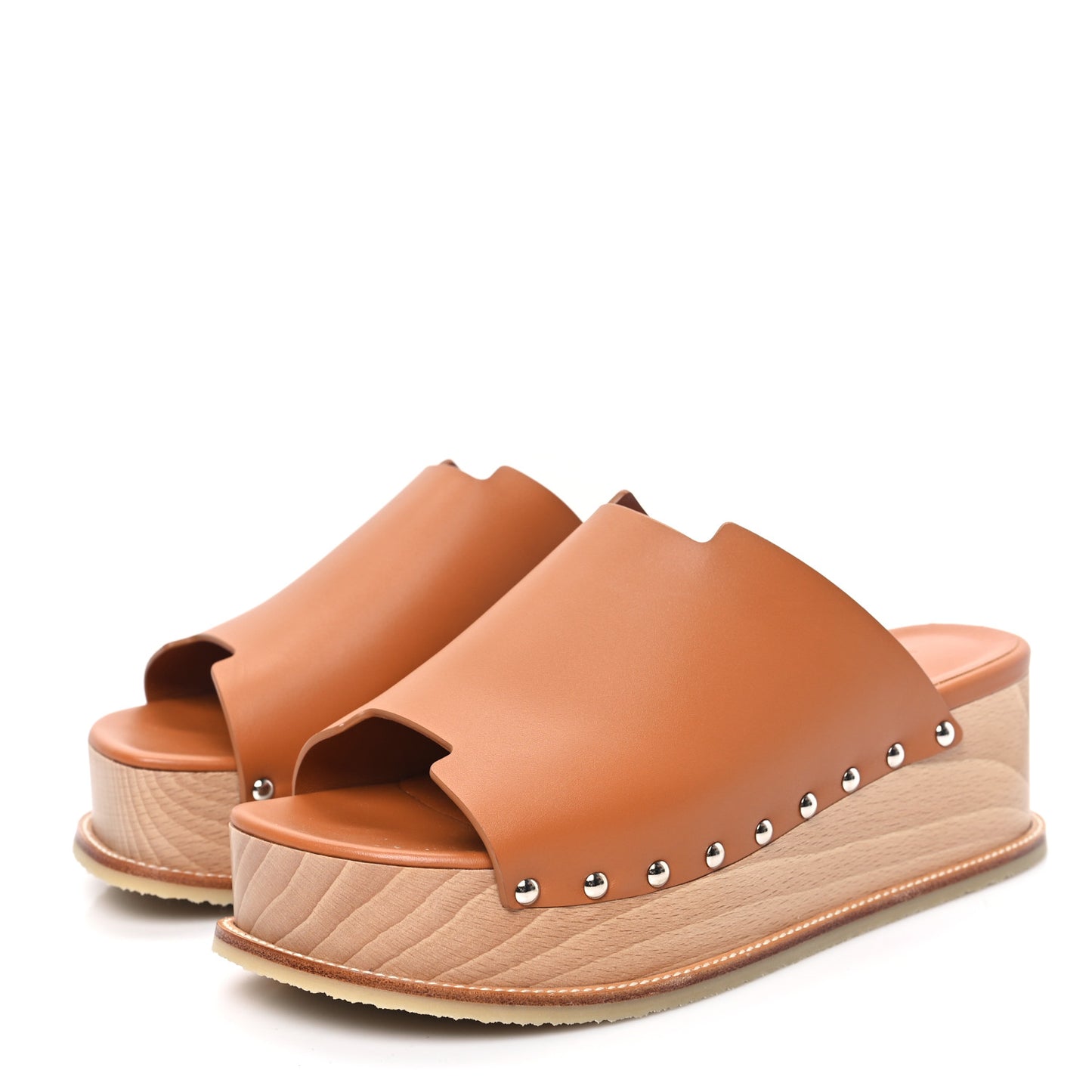 Calfskin Ellipse Mules 36 Marron Glaise