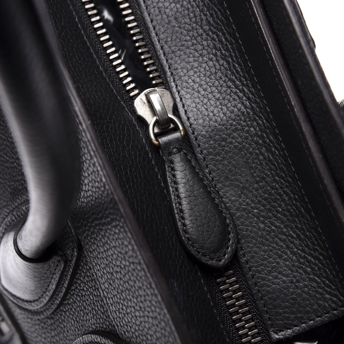 Drummed Calfskin Micro Luggage Black