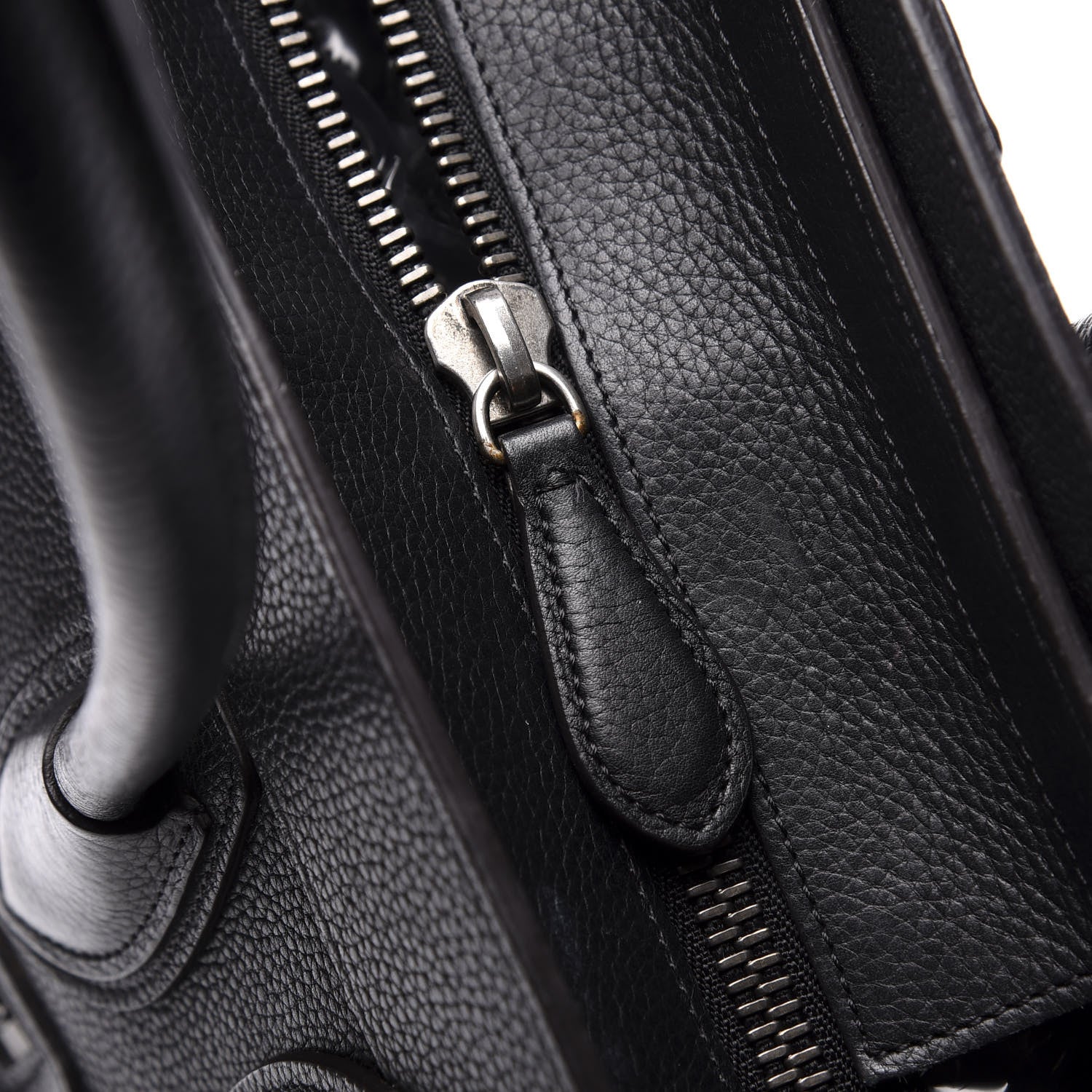 Celine Drummed Calfskin Micro Luggage Black 8 of 9