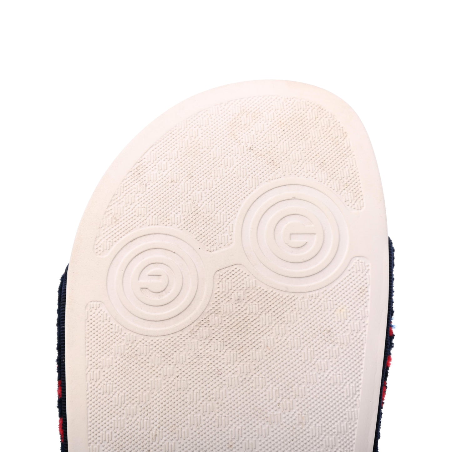 Velvet GG Monogram Slide Sandals 38 Blue Red