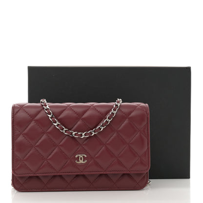 Chanel Lambskin Quilted Wallet On Chain WOC Red 13 of 13