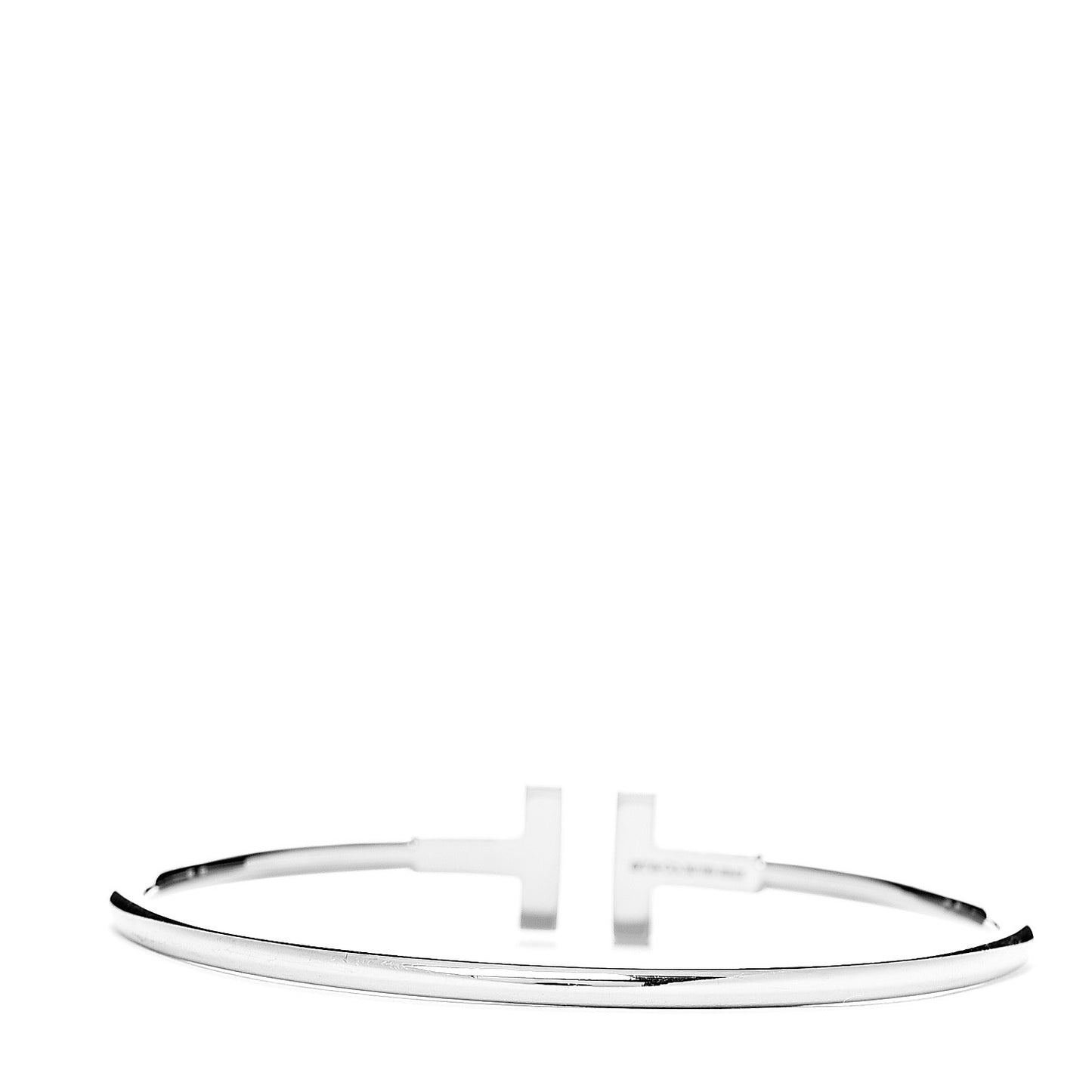 18K White Gold Diamond T Wire Bracelet