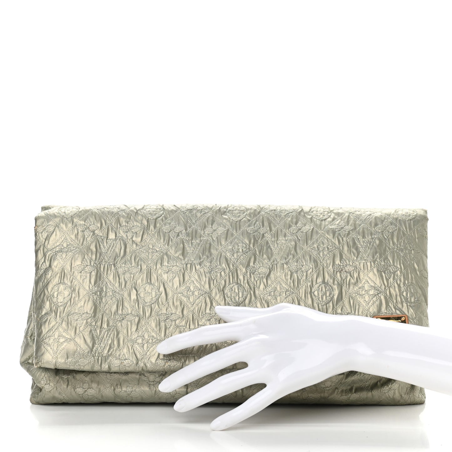 Jacquard Quilted Monogram Limelight Clutch GM Perle