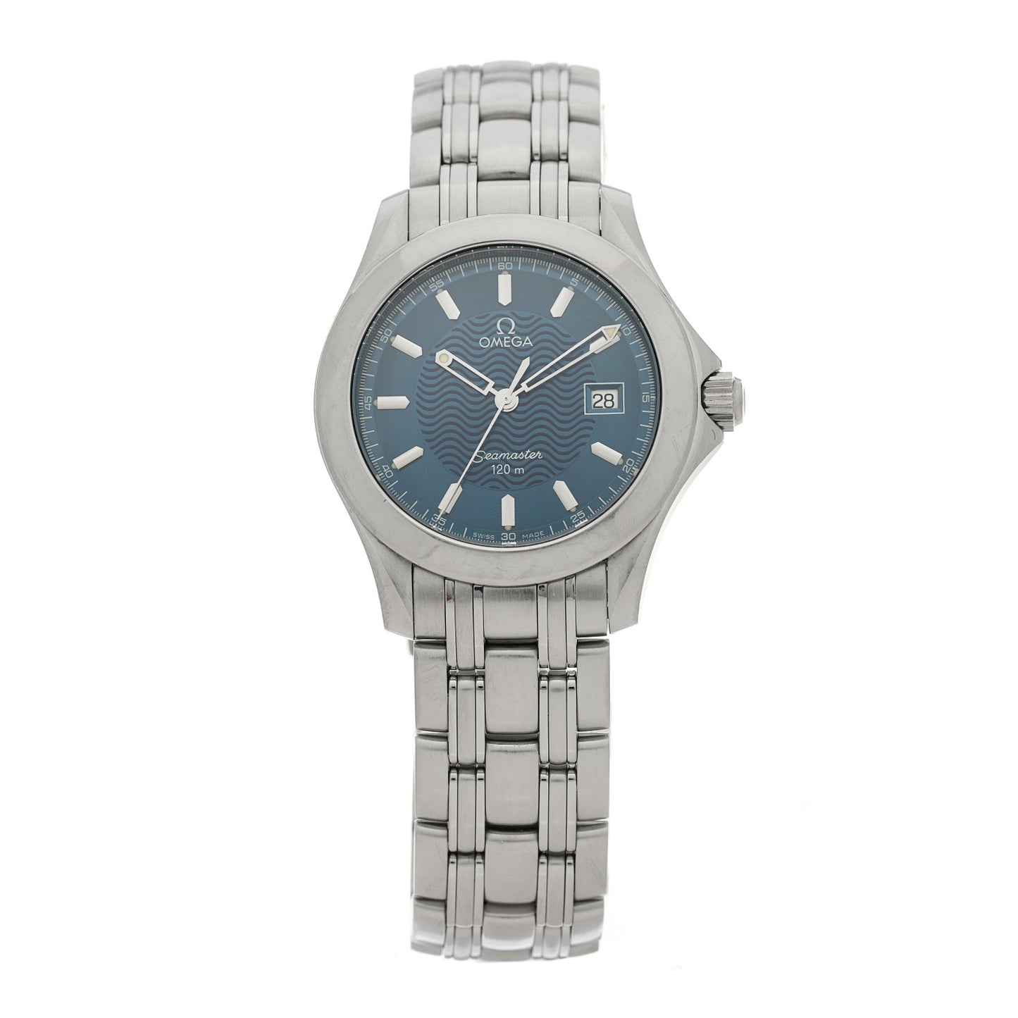 Stainless Steel 36mm Seamaster 120M Quartz Watch Blue 2511.81