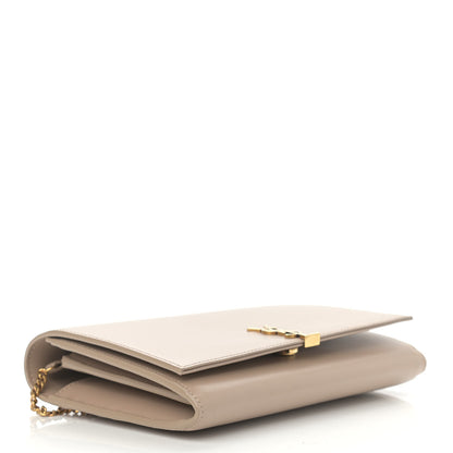 Saint Laurent Glossy Calfskin Monogram Chain Wallet Dark Beige 4 of 10