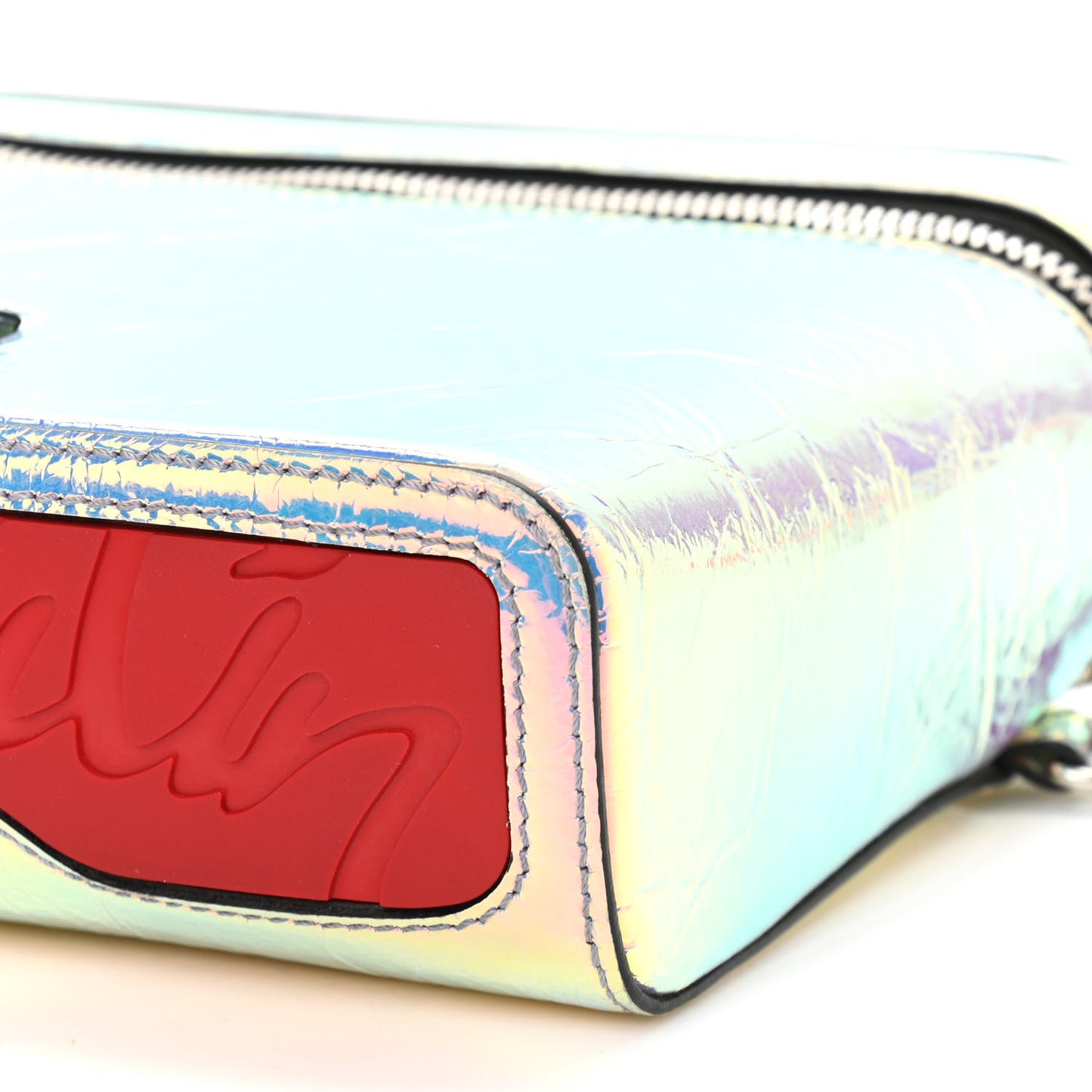PVC Iridescent Calfskin Kypipouch Top Handle Messenger Bag Multicolor