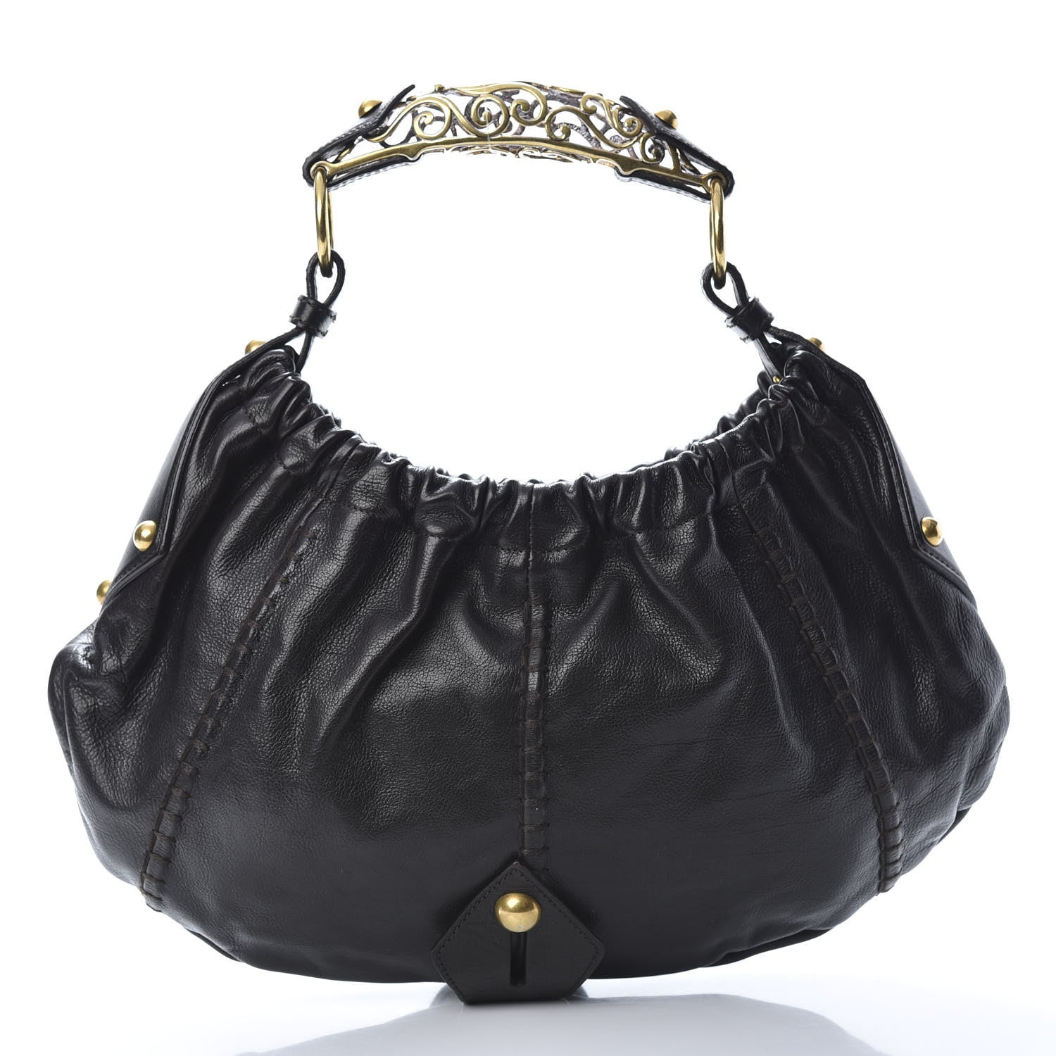 Saint Laurent Calfskin Vincennes Mombasa Hobo Black 3 of 12