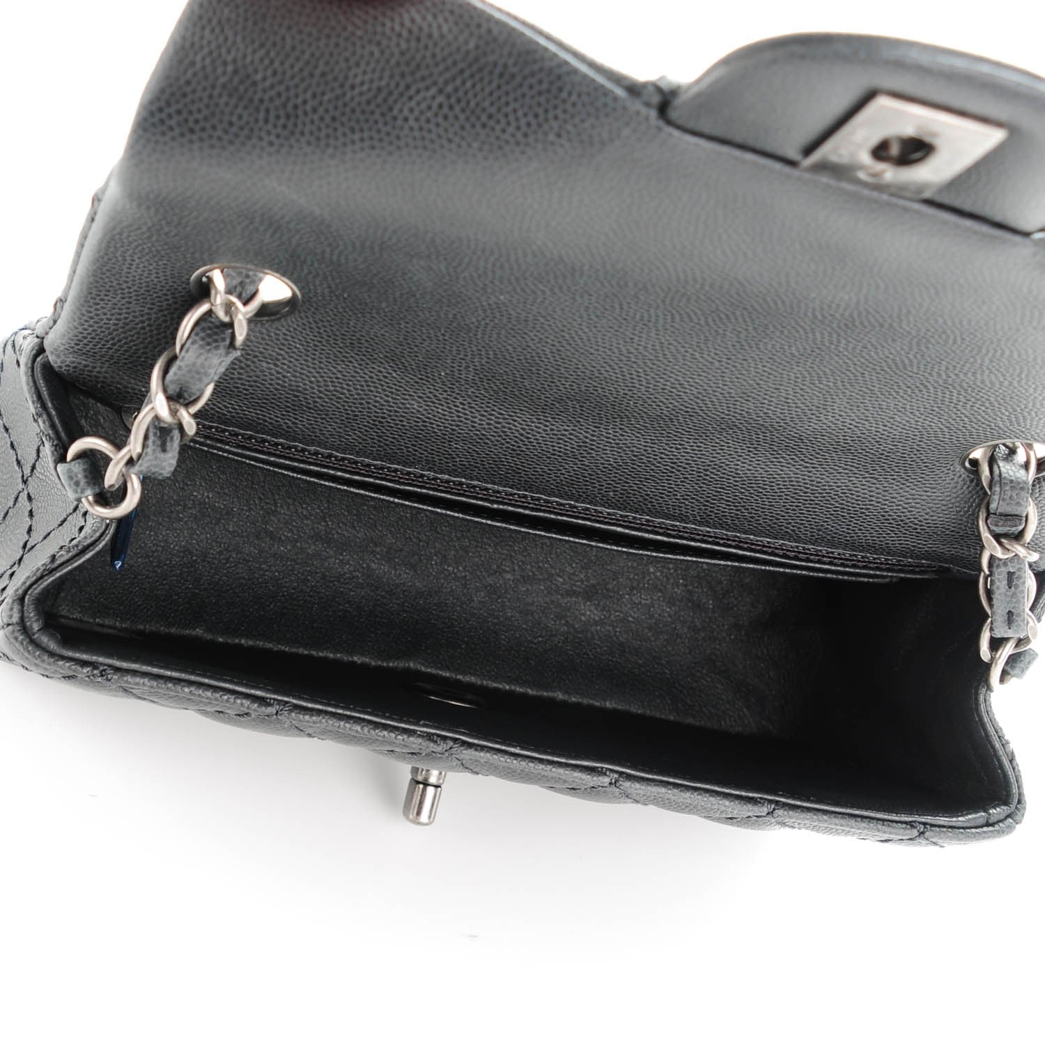 Chanel Washed Caviar Quilted Mini Rectangular Flap Charcoal 5 of 8