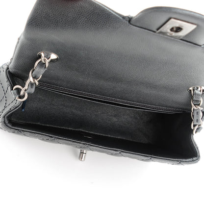 Chanel Washed Caviar Quilted Mini Rectangular Flap Charcoal 5 of 8