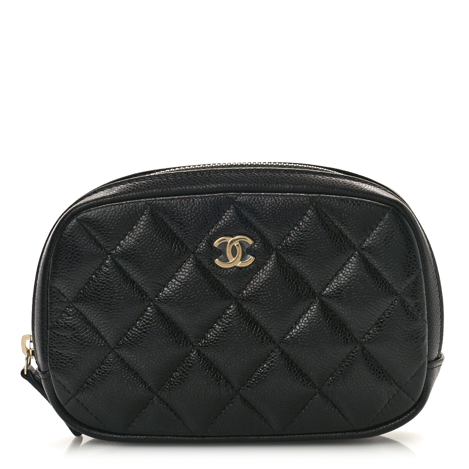 Chanel Caviar Quilted Small Curvy Pouch Cosmetic Case Black 1 of 10