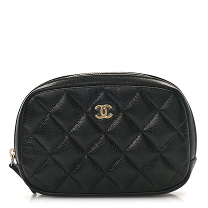 Chanel Caviar Quilted Small Curvy Pouch Cosmetic Case Black 1 of 10