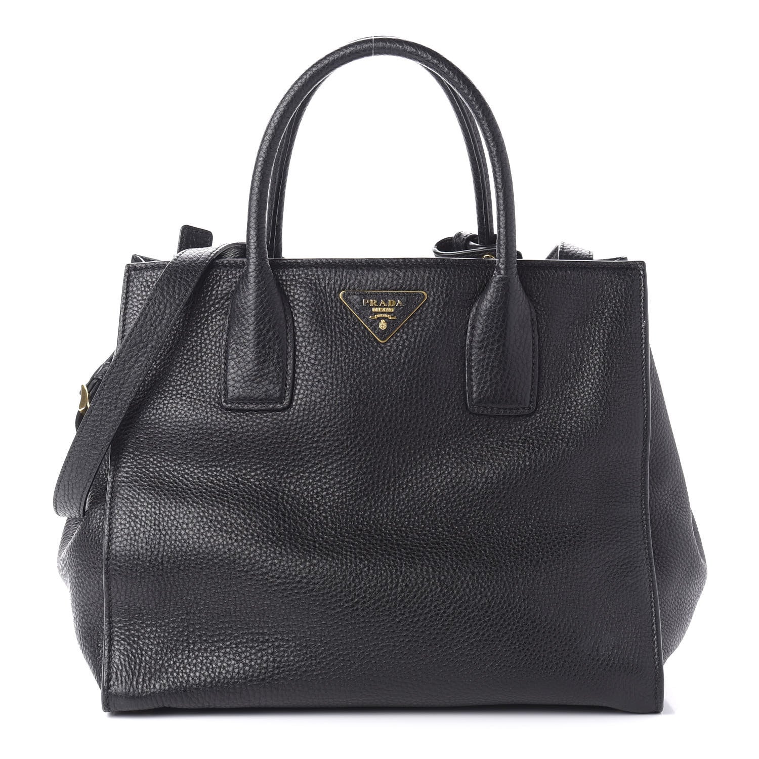 Prada Vitello Daino Tote Black 1 of 15