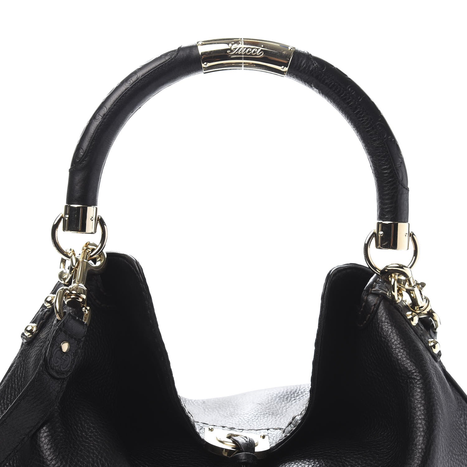 Gucci Calfskin Large Indy Top Handle Hobo Black 11 of 12