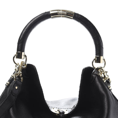 Gucci Calfskin Large Indy Top Handle Hobo Black 11 of 12