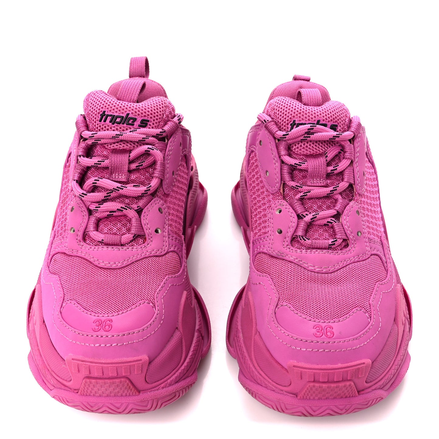 Fabric Mesh Womens Triple S Sneakers 36 Fluo Pink