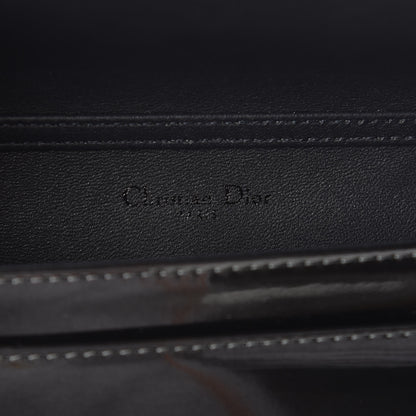 Christian Dior Metallic Patent Micro-Cannage Diorama Wallet on Chain Pouch Black 6 of 10